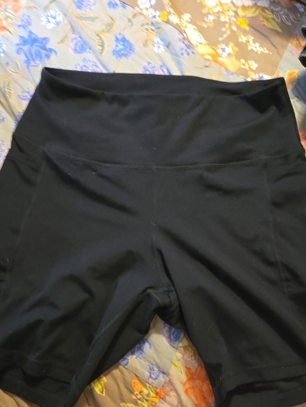 Danskin High Waist Black Athletic Bike Shorts